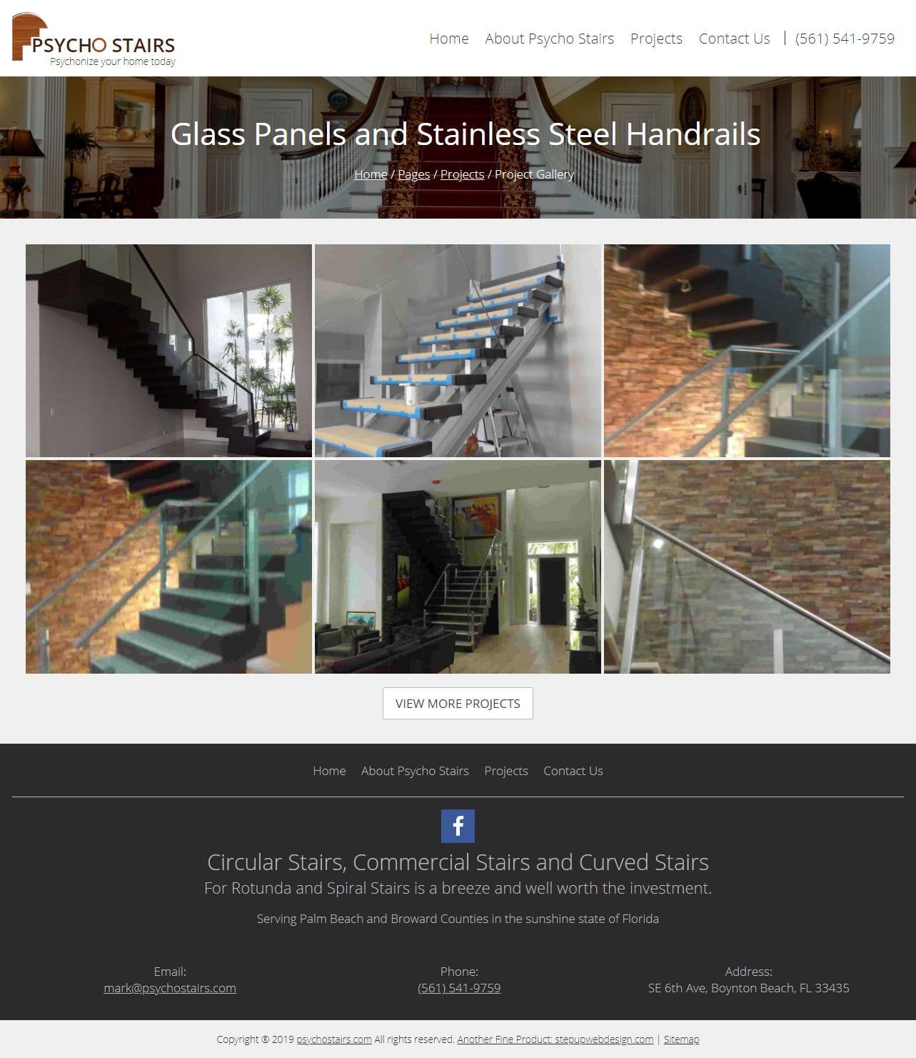 Psycho Stairs Website Projects Page Design