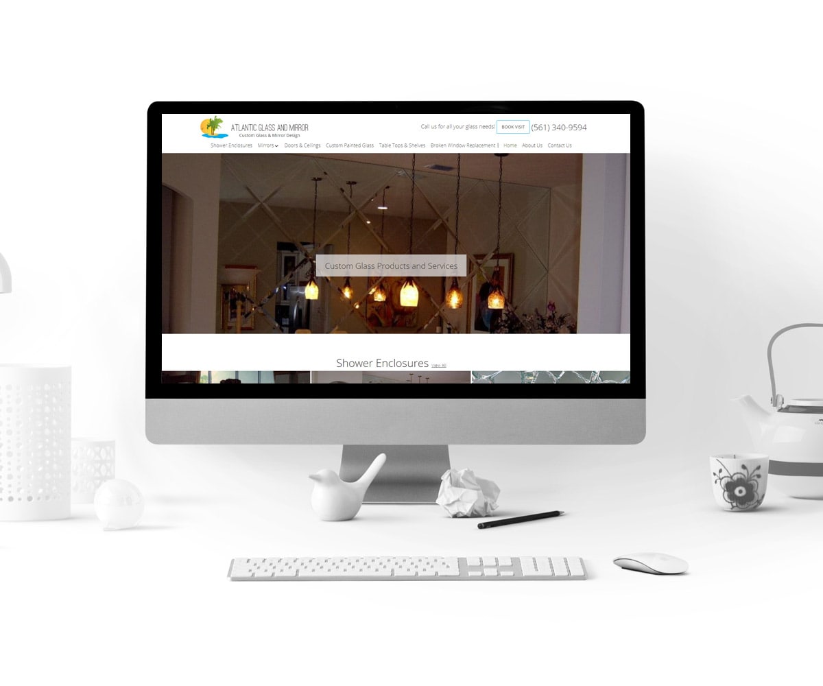 Web Design for Atlantic Glass and Mirror - Homepage